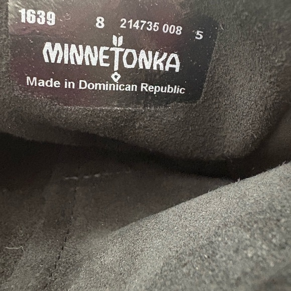 Minnetonka Moccasins 1639 Women's 3 Layer Fringe Calf High Boot Black Suede Sz 8 - Picture 6 of 6